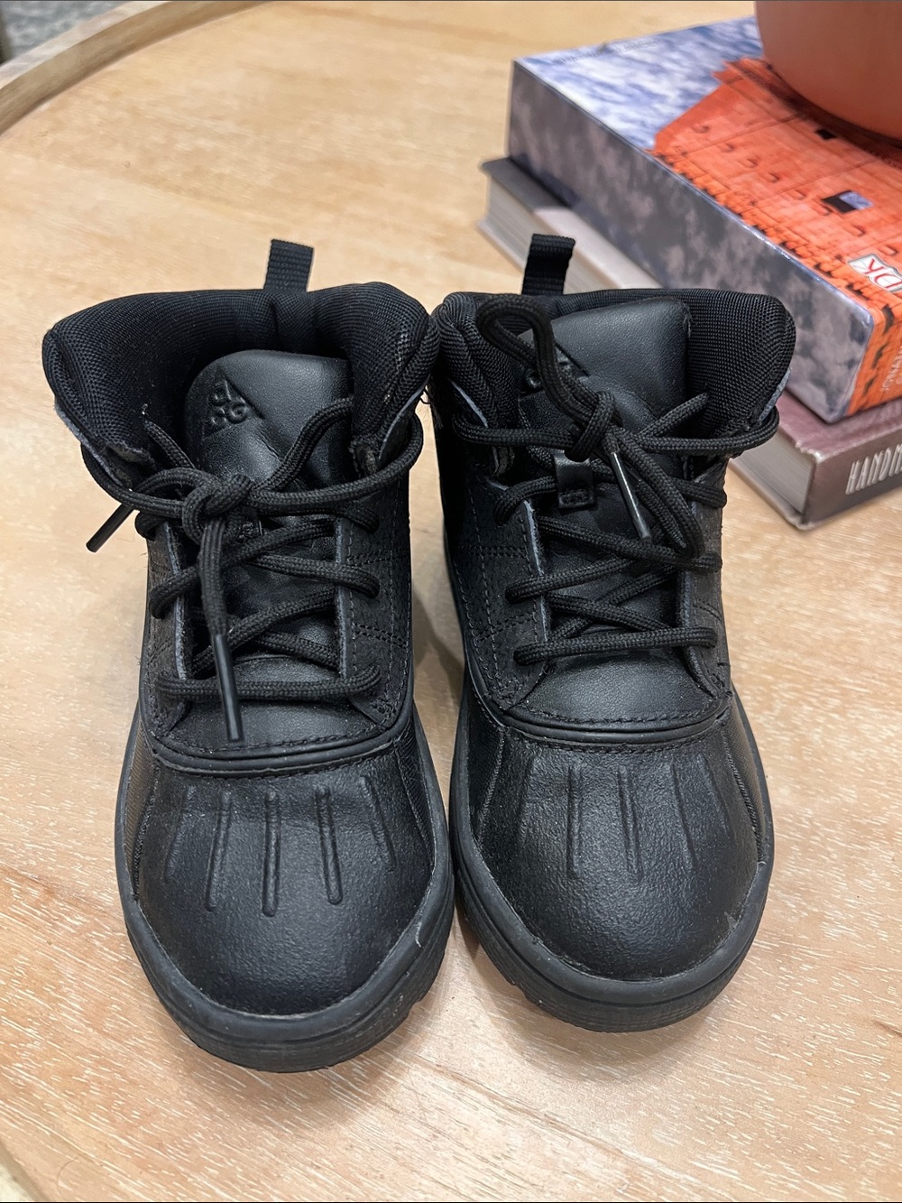 Nike Kids Black Lace-Up Waterproof Booties